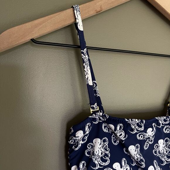 Lilly‎ Pulitzer Octopus Print One Piece Swimsuit Size XS Ruched Side Navy Blue - Picture 6 of 14